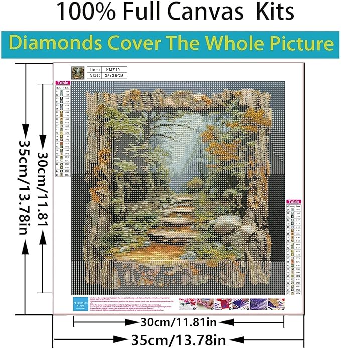 CSZPPQAF 5D Diamond Painting Kits for Adults, Nature Landscape Diamond Art Kits for Adults Beginner, DIY Full Drill Gem Art Paint by Diamonds Dots Crafts Kits for Home Decor 13.7x13.7Inch