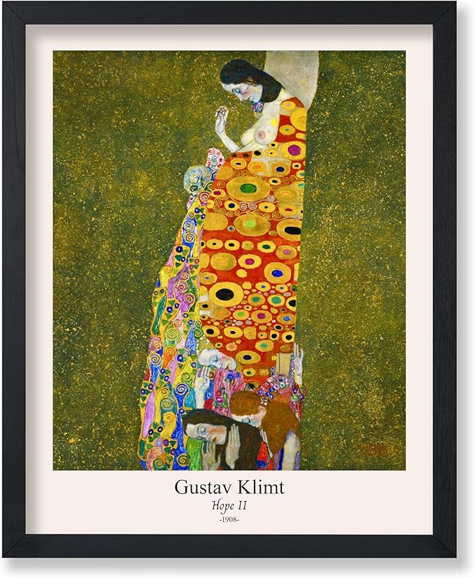 Poster Master Vintage Gustav Klimt Poster - Retro Hope II Print - Art Nouveau - Abstract Art - Symbolism Art - Aesthetic Art - Classic Painting - Colorful Living Room Decor - 24x32 UNFRAMED Wall Art