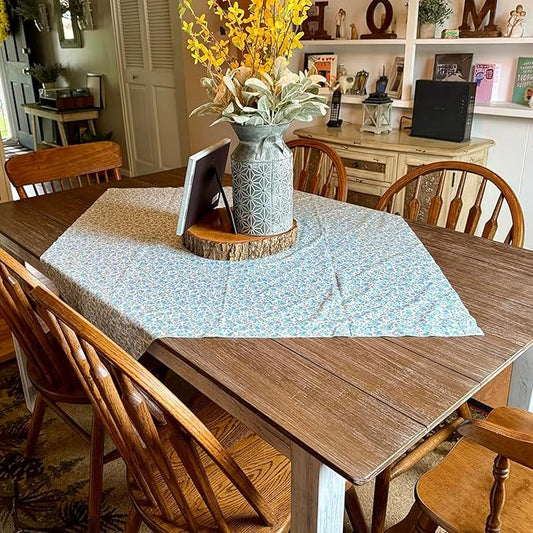 LZAREAL Farmhouse Dining Table for 4 6 Antiqued Solid Wood Dining Room Table Rectangular Color Blocking Kitchen Table for Dining Room Kitchen Restaurant, White and Walnut