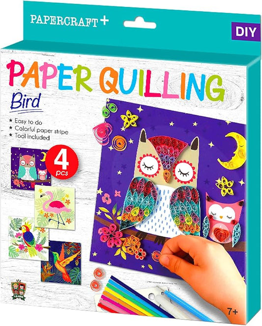 C.S.Kids PQ03 C.S DIY Arts & Crafts Gifts – Bird| 3D Quilling Design Kits for Kids, Make Art (Paper Strips & Tools Included)