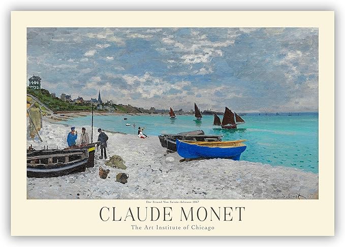 Claude Monet Museum Gallery Exhibition Poster - Art Works Prints, Vintage Print for Home Office Wall Decor (Collection 1) - 16x20 Inches