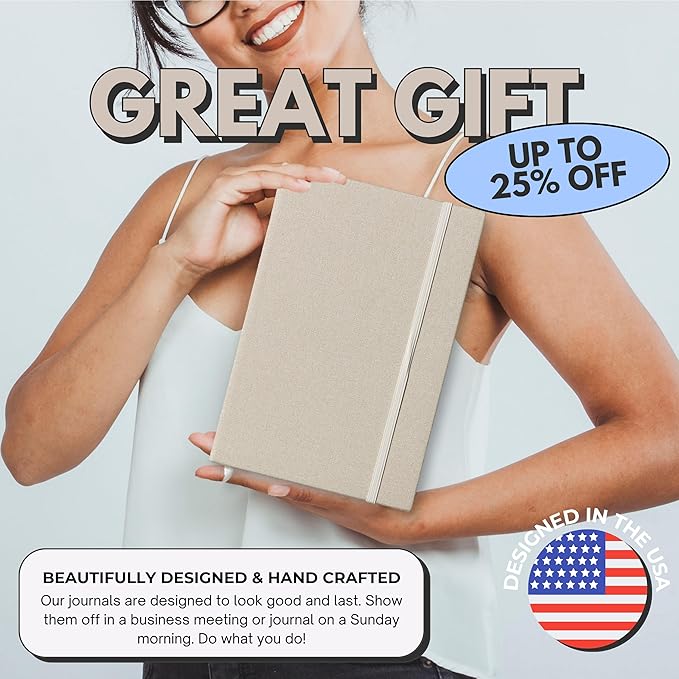 Portage Blank Hardcover Aesthetic Notebook Writing Journal – Bleed-Proof Paper Notepad for Journaling, High GSM, A5 Notebook, Cream Pages - Oatmeal, 6 x 8.5 Inches, 224 Pages