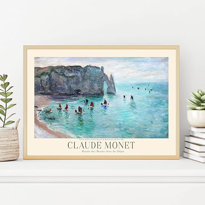 Claude Monet Museum Gallery Exhibition Poster - Art Works Prints, Vintage Wall Decor for Home Office (Collection 1) - 18x24 Inches