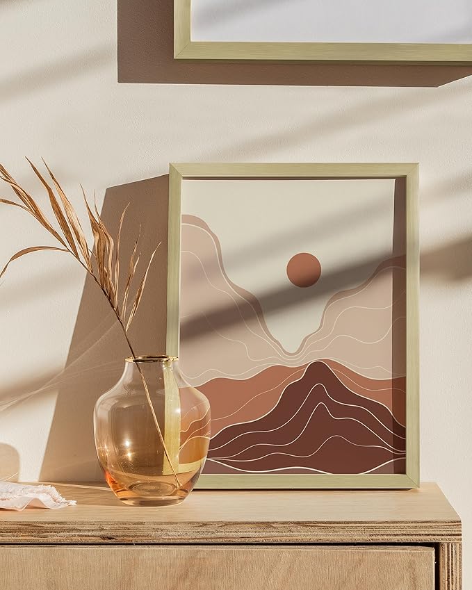HAUS AND HUES 8.5x11 Gold Picture Frame - Modern Aluminum Wall Art Display - Lightweight 8.5x11 Frame for Documents, Certificates, Photos - Ready-to-Hang Vertically & Horizontally