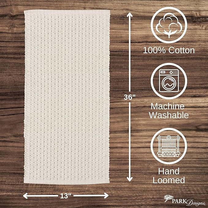 Park Designs Cream Chadwick Braided Farmhouse Table Runner 36 Inch | 13x36 Rustic Dining Table Accessory | Hand Loomed & Rugged Texture | Modern Farmhouse Table Runners 36 Inches