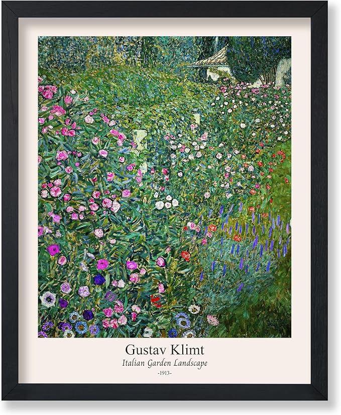 Poster Master Vintage Gustav Klimt Poster - Retro Italian Garden Landscape Print - Art Nouveau - Floral Art - Botanical Art - Classic Painting - Aesthetic Living Room Decor - 16x20 UNFRAMED Wall Art