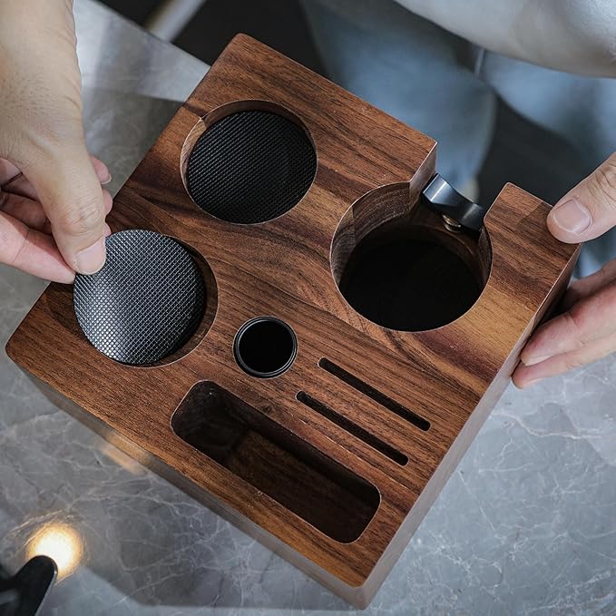 58mm Espresso Machine Accessories Kit Includes Coffee Tamper, Distribution Tool, Tamping Box, Puck Screen, Portafilter Funnel for Perfect Espresso Shots