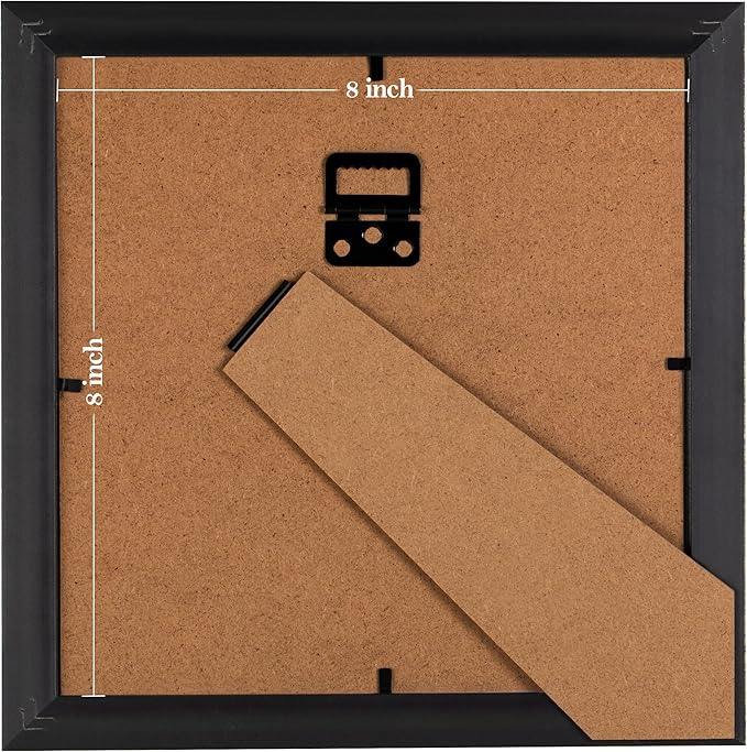 eletecpro 8x8 Picture Frames Set of 4, Vintage Photo Frame with Glass, 8 x 8 Gold Frames Display 4x4 Photo with Mat or 8x8 without Mat for Tabletop or Wall Decor, Gold