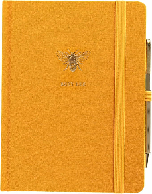 Graphique Bee Lined Journal Plus Pen Luxe Collection, Hardcover Diary Notebook for Writing, Gold Foil Embossing, 160 Pages, 6” x 8”