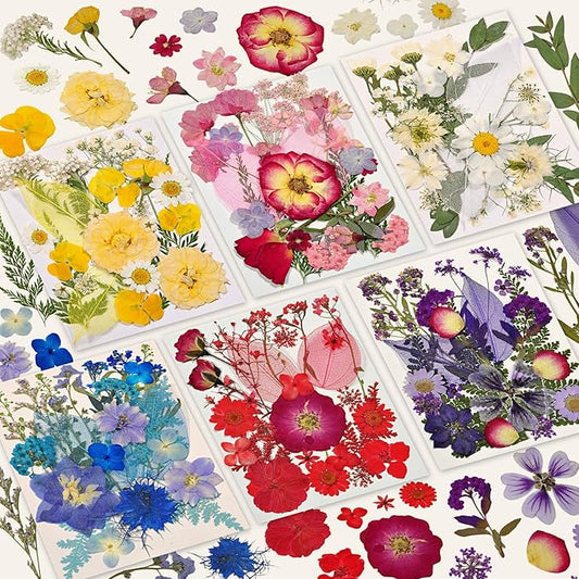 150 Pcs Dried Pressed Flowers for Resin,Real Nature Dried Flowers for Crafts Bulk Dry Flowers Leaves Kit Used for Resin Molds Scrapbooking DIY Art Crafts Candle Soap Making Décor