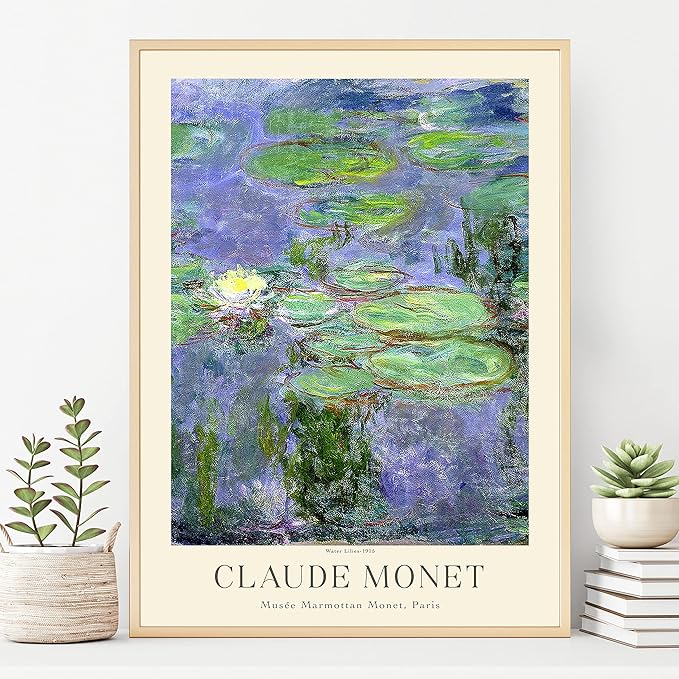 Claude Monet Museum Gallery Exhibition Poster - Art Works Prints, Vintage Print for Home Office Wall Decor (Collection 1) - 16x20 Inches