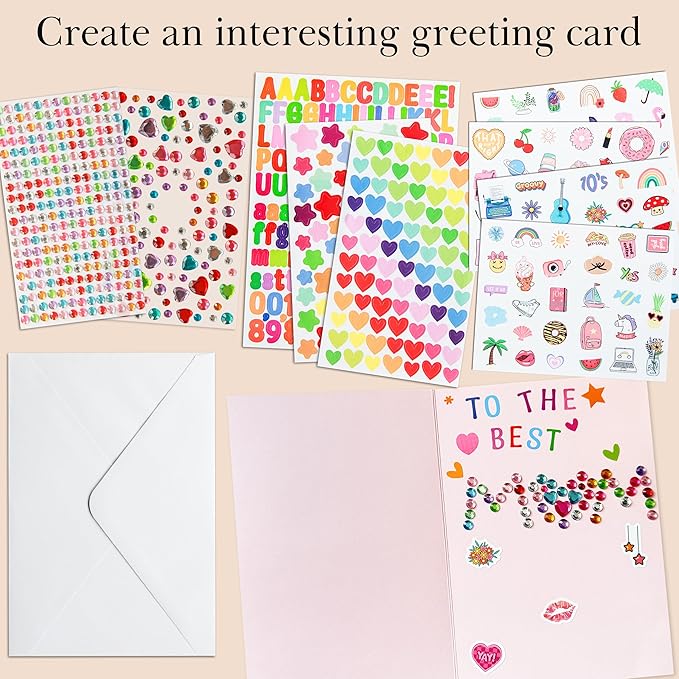 J6&H6 Card Making Kits For Creative people - 30 Blank Greeting Cards And Envelopes with Supplies and Stamp Set-Giftable DIY Greeting Card Set-Perfect for Birthdays Festive Celebrations Christmas Thank You