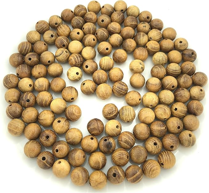 CarpenterC 200pcs 10mm Gorgeous Natural Round Polished Rosewood Loose Beads for Jewelry Making DIY Handmade Crafts