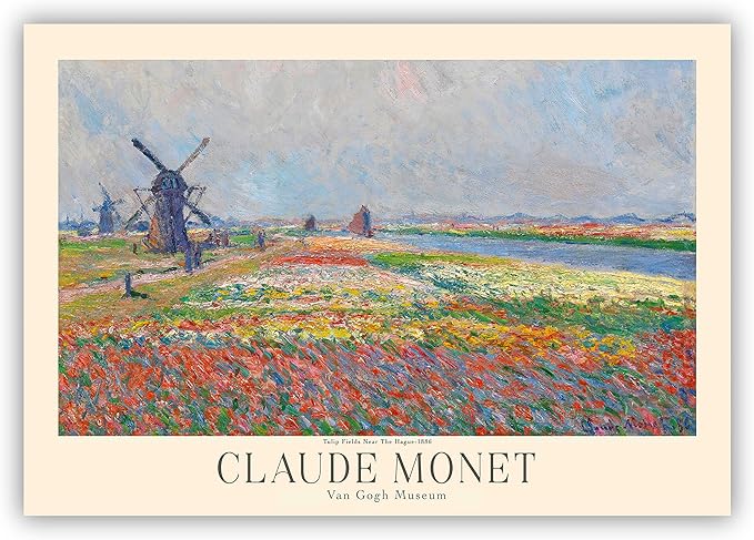 Claude Monet Prints, Museum Gallery Exhibition Poster, Claude Monet Art Works, Claude Monet Poster Prints, Vintage Print, Home Office Wall-Decor (Collection 1) - 12x18 Inches