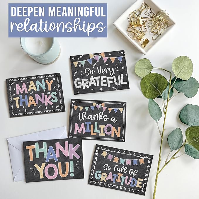 Hadley Designs Bulk Thank You Cards with Envelopes - 54 Kids Thank You Cards For Teachers, Cute Thanks Blank Cards and Envelopes, Fun Appreciation Note Card for Birthday, Baby Shower & Small Business