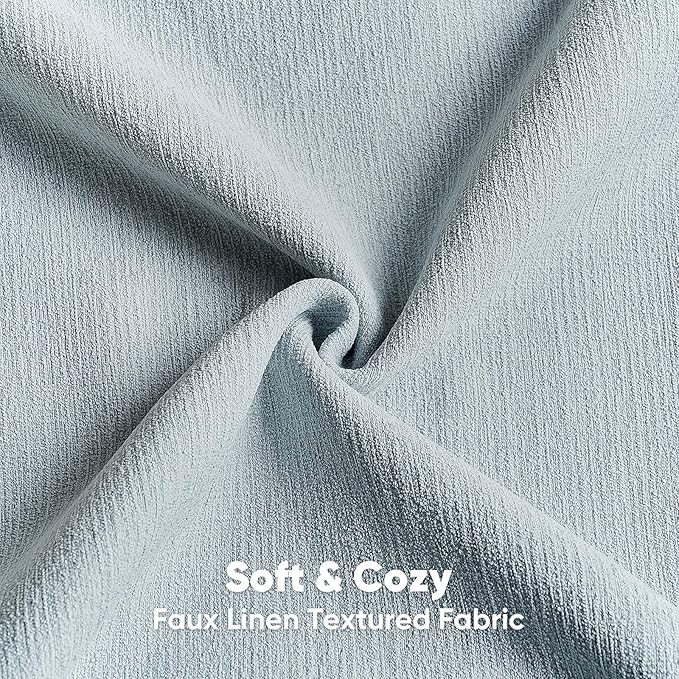 FUTEI Dusty Blue Chenille Decorative Throw Pillow Covers 12x20 Inch Set of 2,Soft Cozy Faux Linen Textured Lumbar Pillow Cases,Farmhouse Home Decor for Couch Living Room