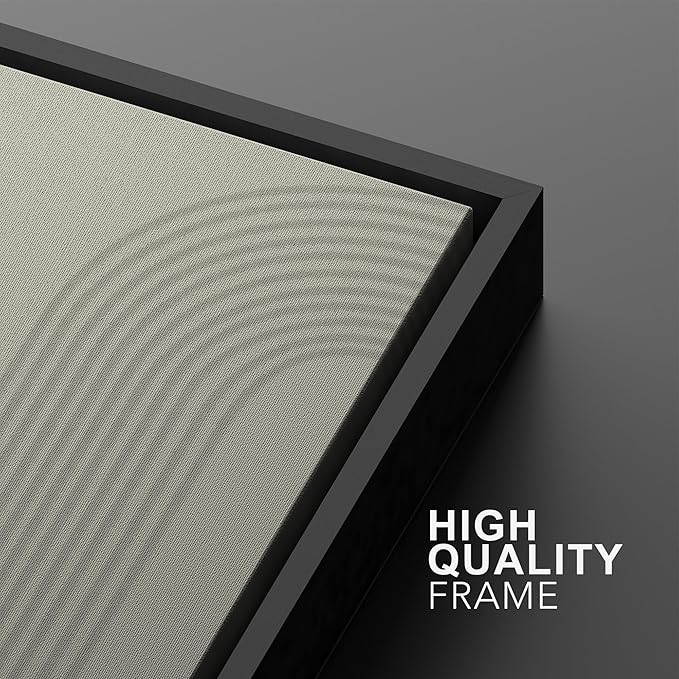 SIGNWIN Framed Canvas Print Wall Art Set Geometric Tan Pastel Color Field Landscape Abstract Shapes Cozy Neutral Modern Art Minimalism Decorative for Living Room, Bedroom, Office - 24"x36"x2 Black