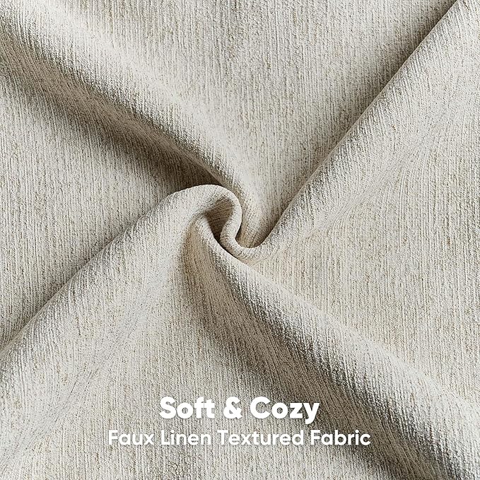 FUTEI Natural Linen Chenille Decorative Throw Pillow Covers 12x20 Inch Set of 2,Soft Cozy Faux Linen Textured Lumbar Pillow Cases,Farmhouse Home Decor for Couch Living Room