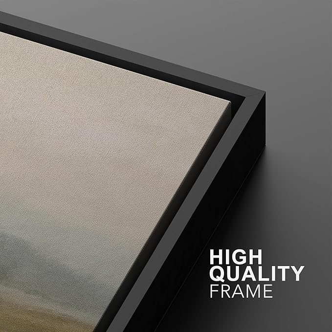 SIGNWIN Framed Canvas Print Wall Art Set Serene Marshland Landscape Rustic Illustration Modern Art Minimalism Decorative for Living Room, Bedroom, Office - 24"x36"x2 Black