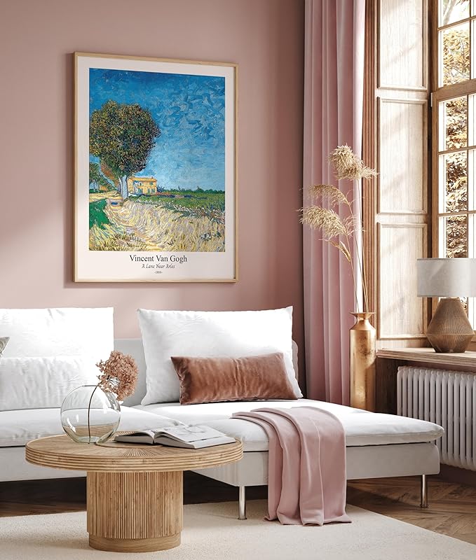 Monem Art Vintage Van Gogh Poster - Retro A Lane near Arles Print - Impressionism Art - Fine Art - Classic Painting Art - Landscape Art - Great Bedroom or Office Decor - 8x10 UNFRAMED Wall Art