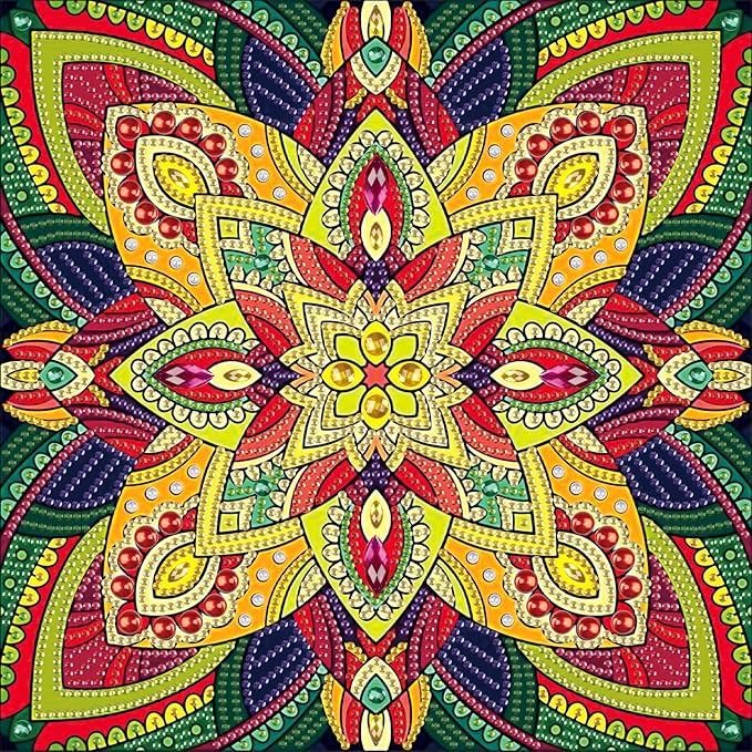 Tontut Flower Diamond Art Painting Kits, 5D Special Shape Beginner Crystal Diamond Art Painting for Home Wall Decor Gifts 12×12 inch