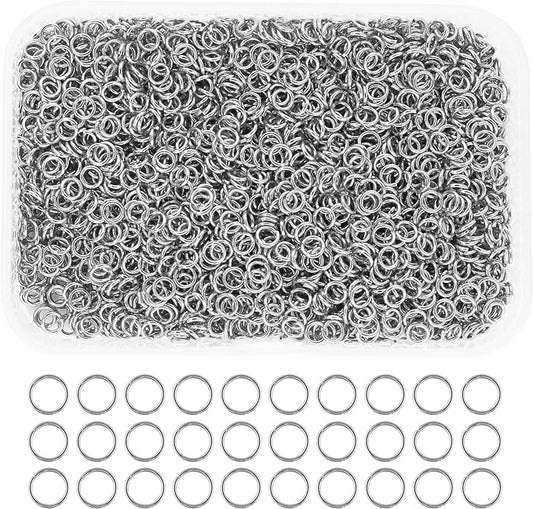 Mandala Crafts Assorted Stainless Steel Jump Rings Jewelry Findings Metal O Rings for Jewelry Making Supplies - 2000 Small Open Jump Rings Kit for Necklace Earring