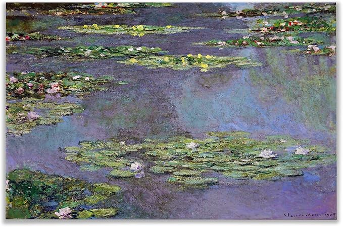 Water Lilies, 1905 01 By Claude Monet Canvas Prints Wrapped Gallery Wall Art | Stretched and Framed Ready to Hang 36X48