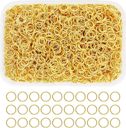 Mandala Crafts Assorted Gold Color Jump Rings Jewelry Findings Metal O Rings for Jewelry Making Supplies - 2000 5mm Small Open Jump Rings Kit for Necklace Earring