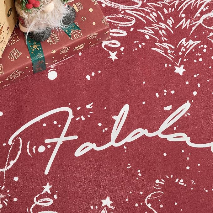 JINCHAN Deck the Halls Christmas Rug 2x3 for Entryway Washable Christmas Tree Kitchen Rug Red Xmas Doormat Non-Slip Soft Small Carpet Winter Festive Holiday Decor for Front Door Bathroom Porch Bedside