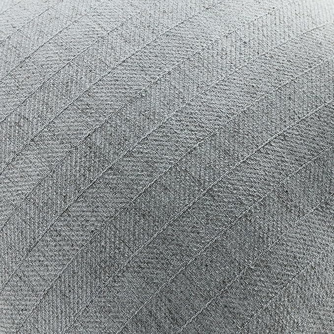 16x16 Linen Pillow Covers Steel Blue Pack of 2 Farmhouse Boho Neutral Accents Striped Textured Square Decorative Throw Pillow Cases for Living Room Couch Bed Home Decor