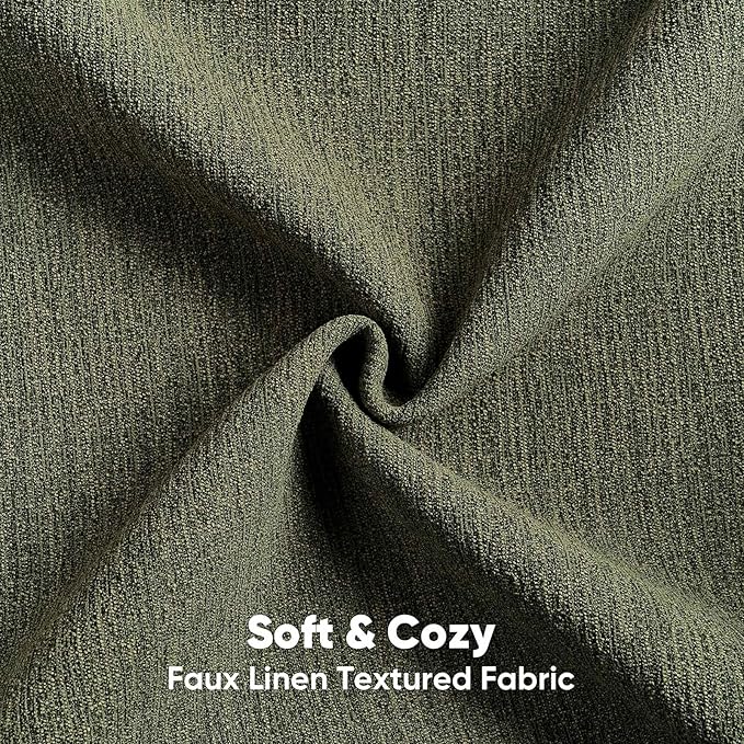 FUTEI Moss Green Chenille Decorative Throw Pillow Covers 26x26 Inch Set of 2,Soft Cozy Faux Linen Textured Euro Pillow Shams,Farmhouse Home Decor for Couch Living Room