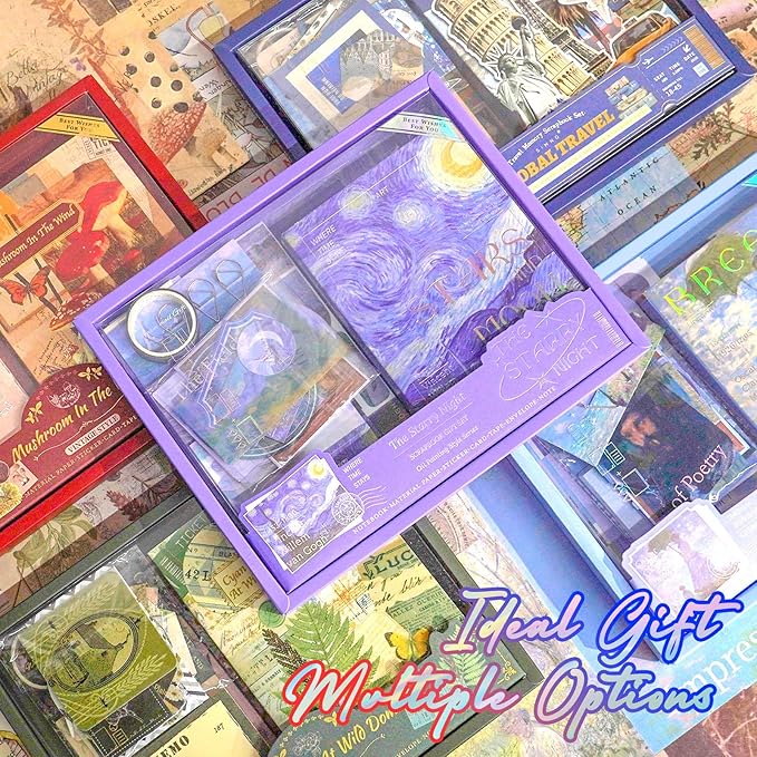 Funto Scrapbooking Kit(154 PCS), Travel Meory Series-Global Travel, Perfect for Bullet Scrapbooking Materials, Planner DIY Arts Craft Collage