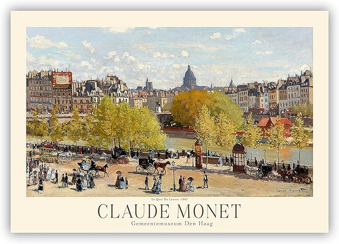 Claude Monet Prints - Museum Gallery Exhibition Poster, Vintage Art Work, Home Office Wall-Decor (Collection 1) - 24x36 Inches
