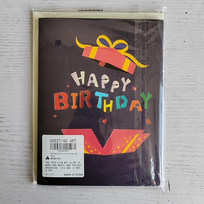 GREETING ART 3D Pop Up Birthday Cards, Light and Music Happy Birthday Card, Musical & LED Lights Birthday Cards for Women Men Kids
