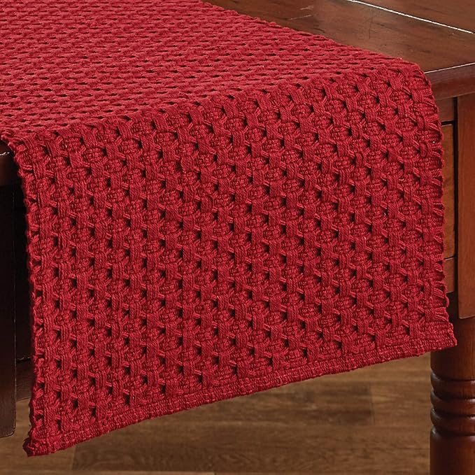 Park Designs Red Chadwick Braided Farmhouse Table Runner 36 Inch | 13x36 Rustic Dining Table Accessory | Hand Loomed & Rugged Texture | Modern Farmhouse Table Runners 36 Inches