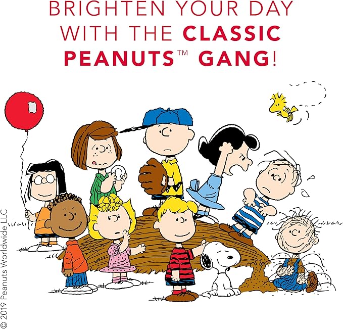 Graphique Peanuts Gang Boxed Notecards, 16 Peanuts Friends CardsEmbellished With Glitter, with Matching Envelopes and Storage Box, 3.25" x 4.75"