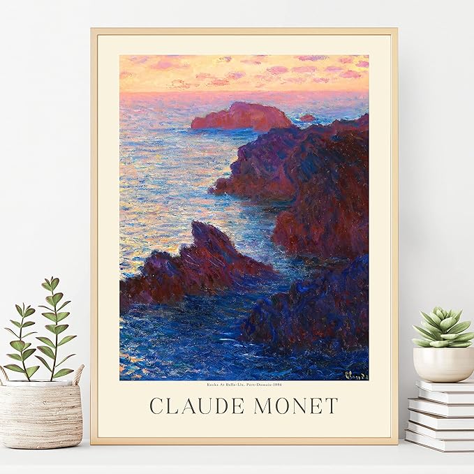 Claude Monet Museum Gallery Exhibition Poster - Art Works Prints, Vintage Print for Home Office Wall Decor (Collection 1) - 12x18 Inches