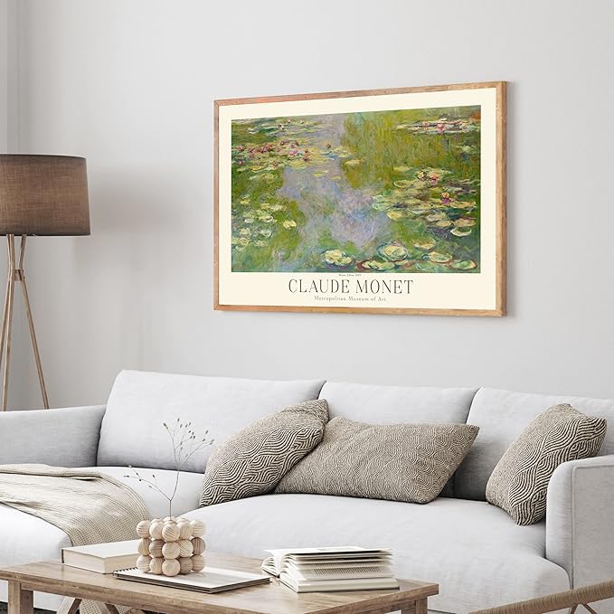 Claude Monet Museum Gallery Exhibition Poster - Art Works Prints, Vintage Print for Home Office Wall Decor (Collection 1) - 24x36 Inches
