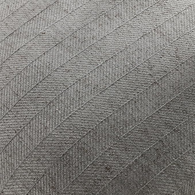 26x26 Linen Euro Sham Pillow Covers Grey Pack of 2 Farmhouse Boho Neutral Accents Striped Textured Square Decorative Throw Pillow Cases for Living Room Couch Bed Home Decor