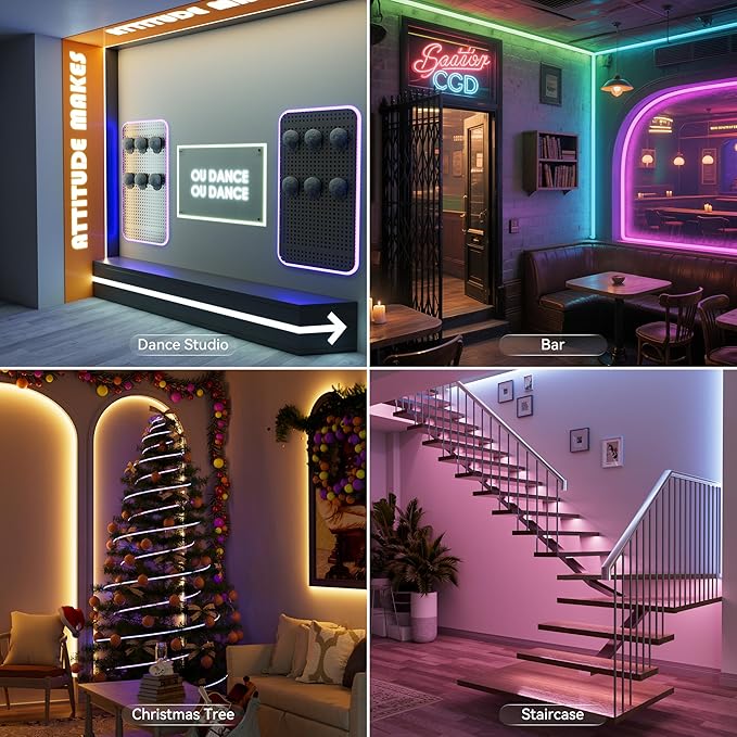PAUTIX RGB COB LED Strip Light 24ft/7.5m,UL Listed 24V Color Changing Light Strips with 6300LEDs Multicolor Flexible Tape Lights for TV,Room,Bedroom,Party DIY Decoration(Power Supply Not Included)