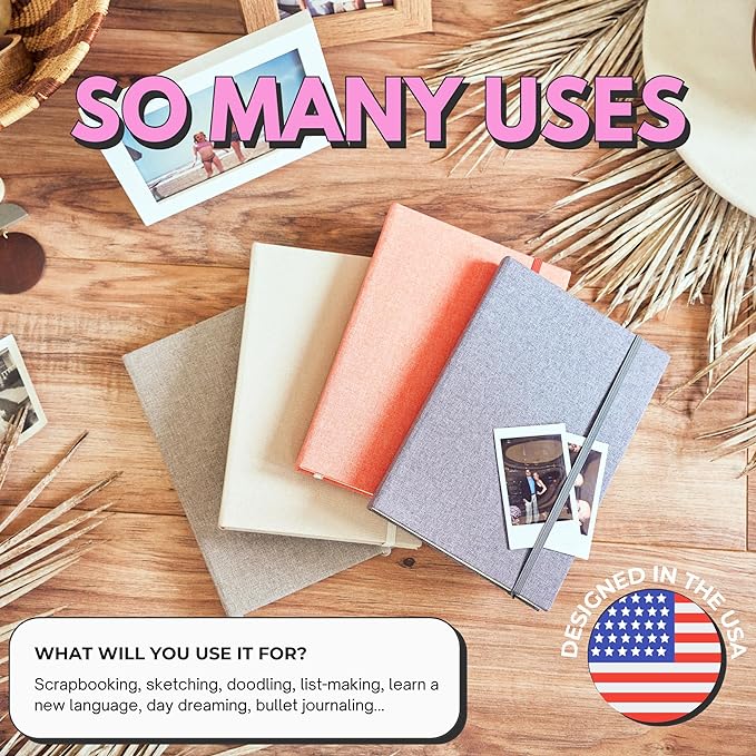 Portage Blank Hardcover Aesthetic Notebook Writing Journal – Bleed-Proof Paper Notepad for Journaling, High GSM, A5 Notebook, Cream Pages - Salmon, 6 x 8.5 Inches, 224 Pages