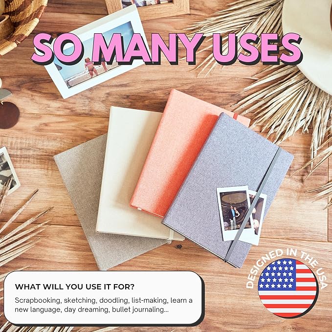 Portage Blank Hardcover Aesthetic Notebook Writing Journal – Bleed-Proof Paper Notepad for Journaling, High GSM, A5 Notebook, Cream Pages - Slate, 6 x 8.5 Inches, 224 Pages