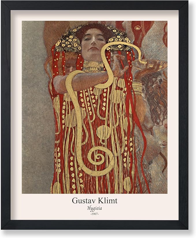 Poster Master Vintage Gustav Klimt Poster - Retro Hygieia Print - Art Nouveau - Greek Goddess of Health Art - Symbolism Art - Classic Painting - Aesthetic Living Room Decor - 18x24 UNFRAMED Wall Art