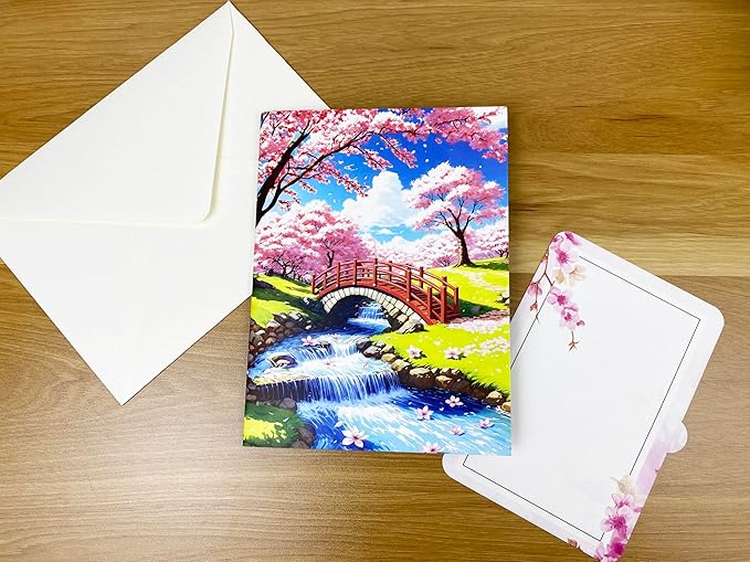 3D Pop Up Greeting Card – Handmade Cherry Blossom Tree Card for Spring, Birthday, Mother's Day, Wedding – Laser Cut Sakura Card with Envelope – Unique Floral Gift for Women, Friends, Family