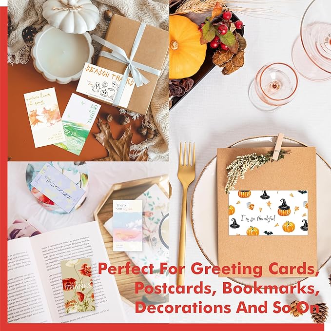 Gethelud 200 PCS Thank You Cards, 60 Delicate Designs For All Occasions, Small Thank You Cards for Business Gifts, Parties, Weddings, and Any Occasion (2” x 3.5”)