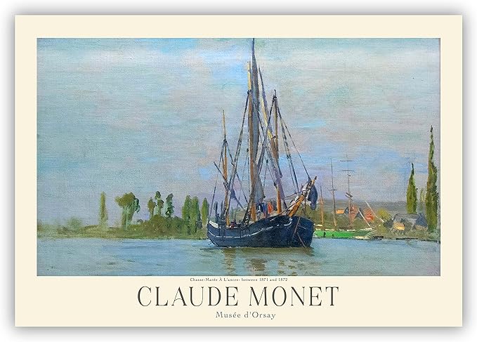 Claude Monet Prints, Museum Gallery Exhibition Poster, Claude Monet Art Works, Claude Monet Poster Prints, Vintage Print, Home Office Wall-Decor (Collection 1) - 16x20 Inches