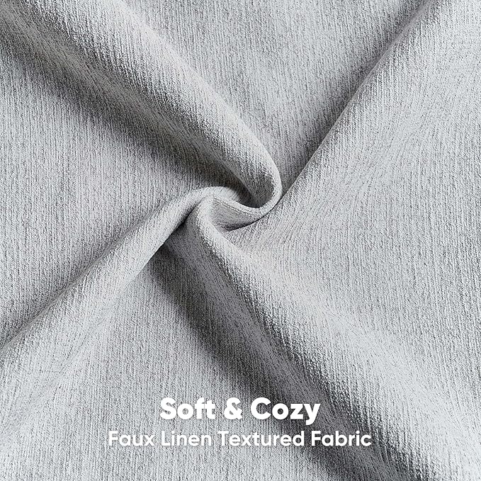 FUTEI Light Grey Chenille Decorative Throw Pillow Covers 16x16 Inch Set of 2,Soft Cozy Faux Linen Textured Cushion Case,Farmhouse Home Decor for Couch Living Room