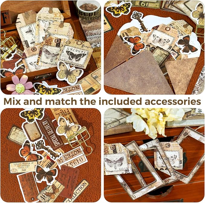 Funto Scrapbooking Kit, The Love Poems Series- Dusk Hour, Perfect for Bullet Scrapbooking Materials, Planner DIY Craft Collage