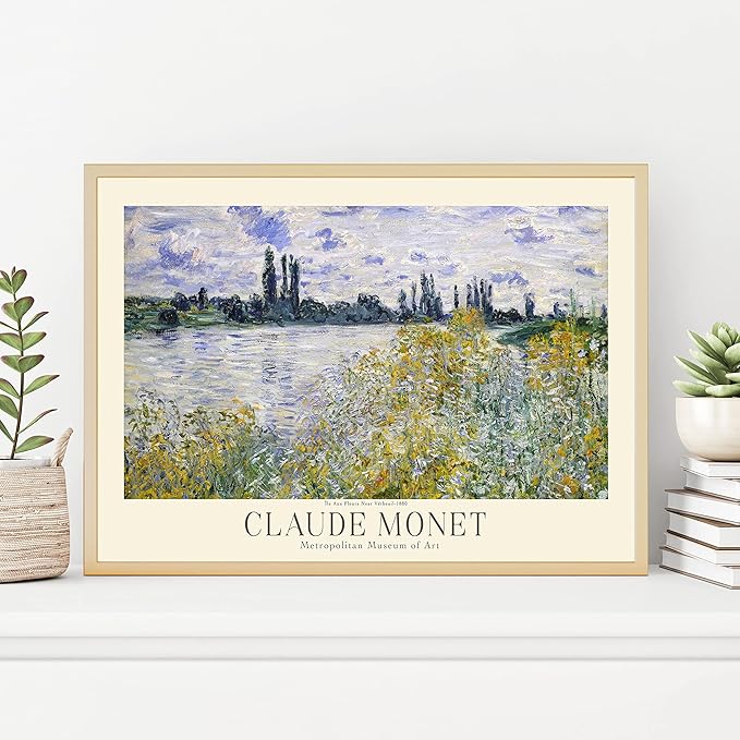 Claude Monet Museum Gallery Exhibition Poster - Art Works Prints, Vintage Print for Home Office Wall Decor (Collection 1) - 12x18 Inches