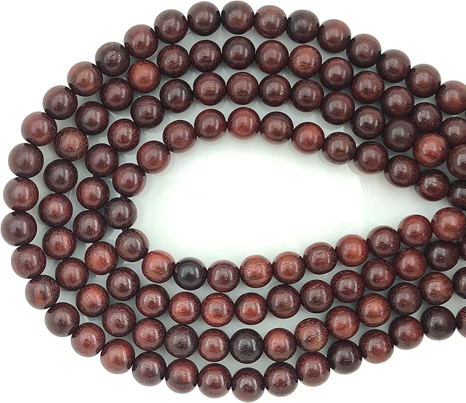 CarpenterC 200pcs 8mm Gorgeous Natural Round Polished Rosewood Loose Beads for Jewelry Making DIY Handmade Crafts